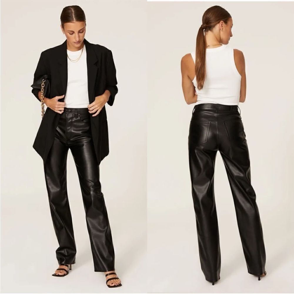 Anine Bing Kat Faux Leather Pants Sz 36 - Picture 3 of 6